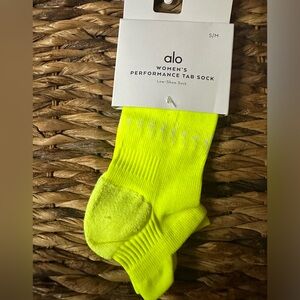 ALO Yoga Neon Yellow Performance Socks